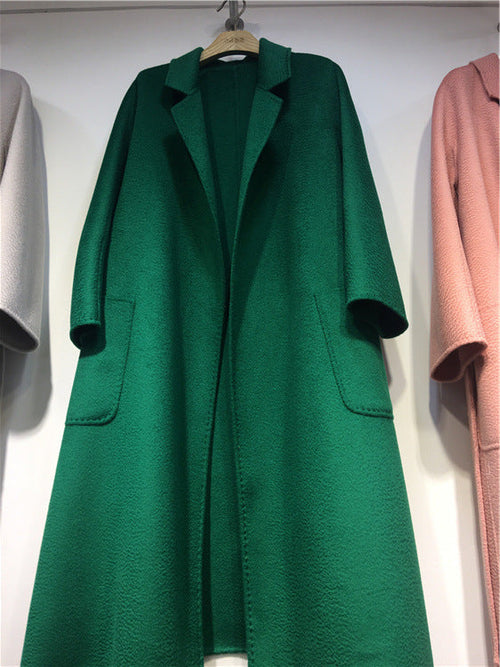 Water Ripple Cashmere Women's Long Reversible Coat – Luxury &